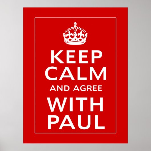 Kalm houden en akkoord gaan met Paul Poster (Voorkant)