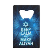 Kalm houden en Aliyah maken Creditkaart Flessenopener (Voorkant)