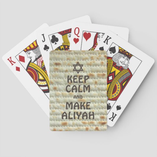 Kalm houden en Aliyah maken - Matzah Pokerkaarten (Achterkant)