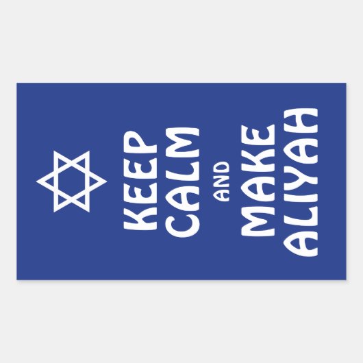 Kalm houden en Aliyah maken Rechthoekige Sticker (Voorkant)