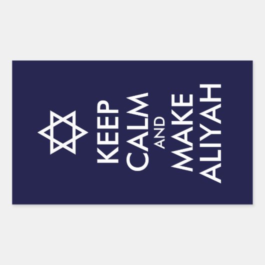 Kalm houden en Aliyah maken Rechthoekige Sticker (Voorkant)