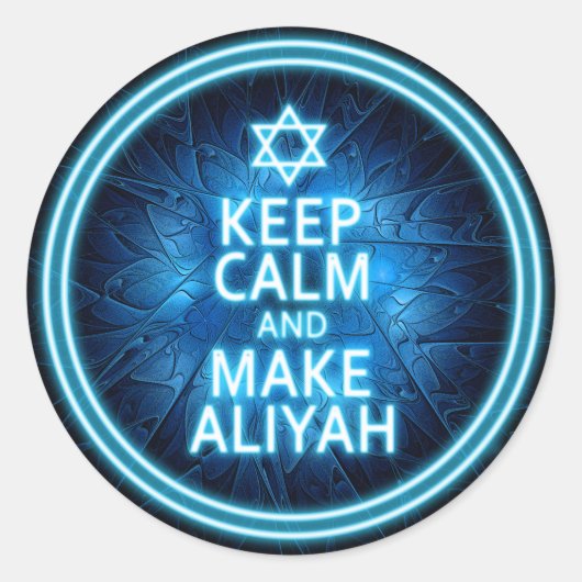 Kalm houden en Aliyah maken Ronde Sticker (Voorkant)