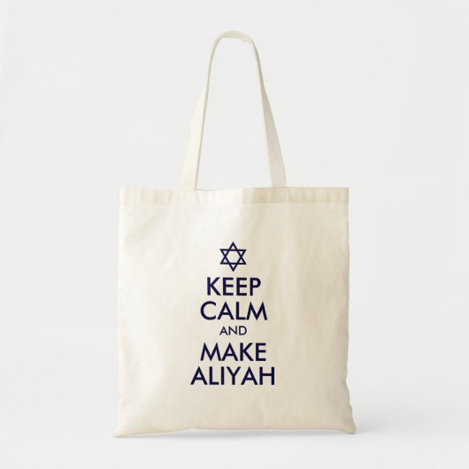 Kalm houden en Aliyah maken Tote Bag (Voorkant)