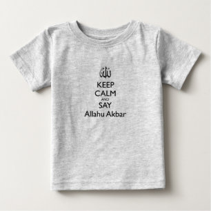 Kalm houden en Allahu Akbar Grey Baby T-Shirt zegg