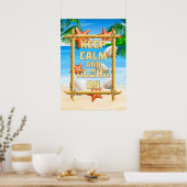 Kalm houden en Aloha aan Poster (Keuken)