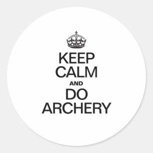 Kalm houden en Archery doen Ronde Sticker