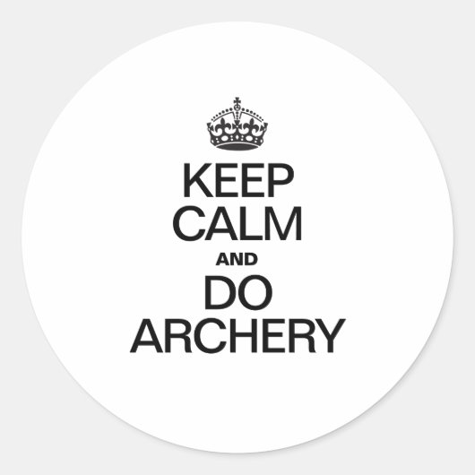 Kalm houden en Archery doen Ronde Sticker (Voorkant)
