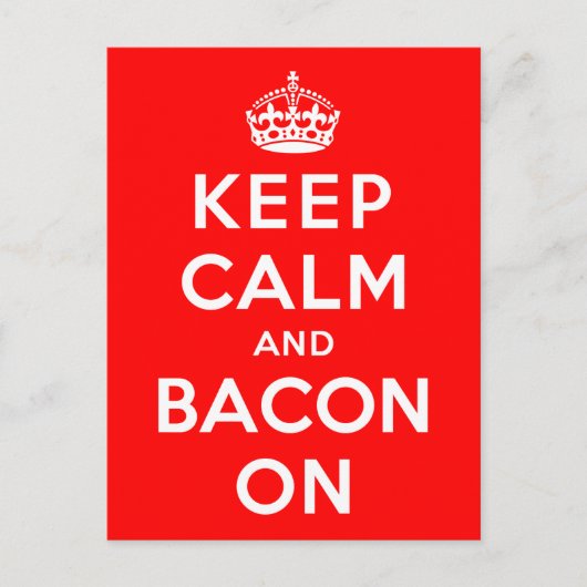 Kalm houden en Bacon aan Briefkaart (Voorkant)
