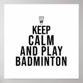 kalm houden en badminton spelen poster (Voorkant)