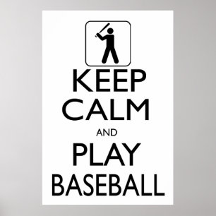 Kalm houden en Baseball afspelen Poster