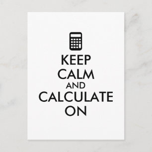 Kalm houden en Berekenen op calculator Aangepast Briefkaart