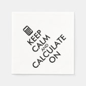 Kalm houden en Berekenen op calculator Aangepast Servetten (Voorkant)