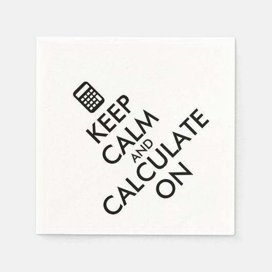 Kalm houden en Berekenen op calculator Aangepast Servetten (Voorkant)