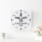 Kalm houden en Berekenen op calculator Aangepast Vierkante Klok (Huis)