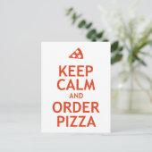 Kalm houden en bestellen Pizza Briefkaart (Staand voorkant)