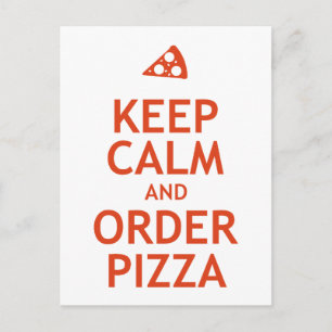 Kalm houden en bestellen Pizza Briefkaart