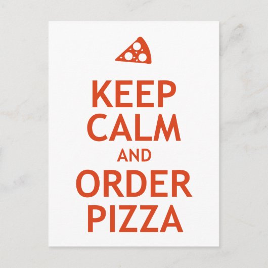 Kalm houden en bestellen Pizza Briefkaart (Voorkant)