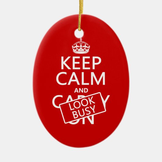 Kalm houden en Bezig kijken (om het even welke kle Keramisch Ornament (Voorkant)