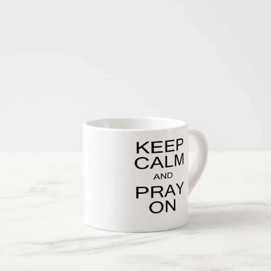 Kalm houden en bidden espresso kop (Voorkant rechts)