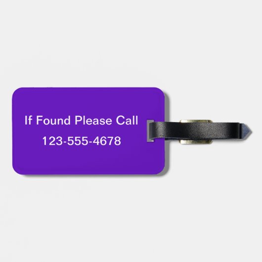 Kalm houden en bidden op Paars Bagagelabel (Achterkant horizontaal)