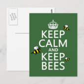Kalm houden en bijen houden - alle kleuren briefkaart (Voorkant / Achterkant)