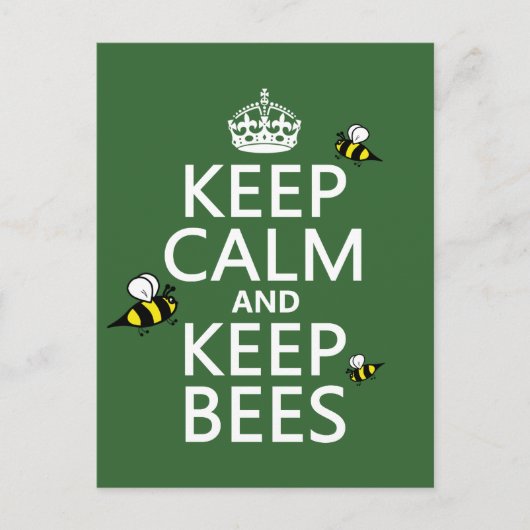 Kalm houden en bijen houden - alle kleuren briefkaart (Voorkant)