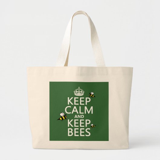 Kalm houden en bijen houden - alle kleuren grote tote bag (Voorkant)