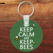 Kalm houden en bijen houden - alle kleuren sleutelhanger (Voorkant)