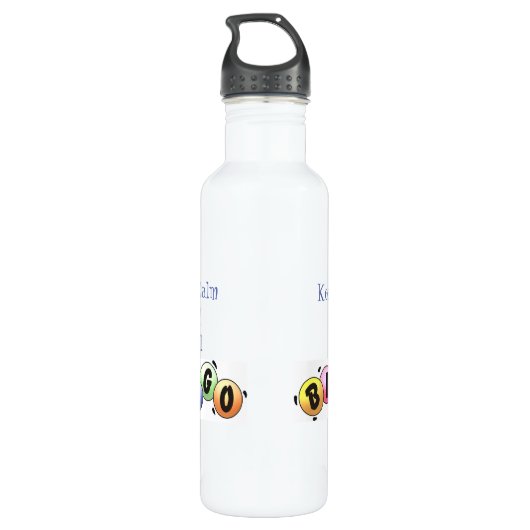 Kalm houden en Bingo houden Waterfles (Achterkant)