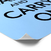 Kalm houden en blauw dragen poster (Hoek)