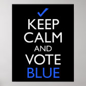 Kalm houden en blauw stemmen poster (Voorkant)