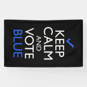 Kalm houden en blauw stemmen spandoek (Horizontaal)