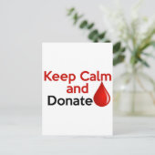 Kalm houden en bloed doneren briefkaart (Staand voorkant)