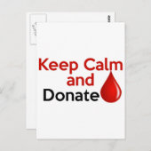 Kalm houden en bloed doneren briefkaart (Voorkant / Achterkant)