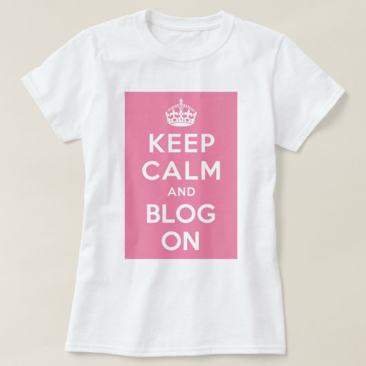 Kalm houden en blog aan t-shirt (Design voorkant)