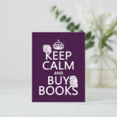Kalm houden en Boeken kopen (in elke kleur) Briefkaart (Staand voorkant)