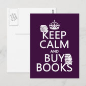 Kalm houden en Boeken kopen (in elke kleur) Briefkaart (Voorkant / Achterkant)