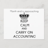 Kalm houden en boekhouden briefkaart (Voorkant)