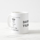 Kalm houden en boekhouden koffiemok (Voorkant links)