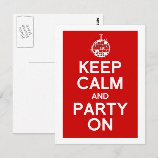 Kalm houden en briefkaart van partij (Voorkant / Achterkant)