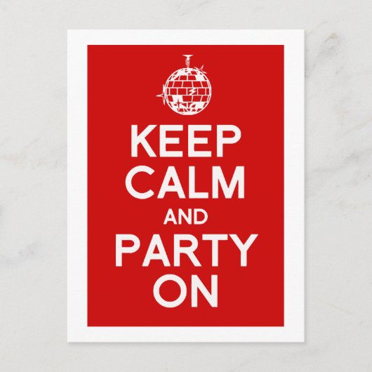 Kalm houden en briefkaart van partij (Voorkant)