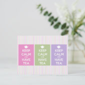 Kalm houden en Briefkaart voor theekoplage hebben (Staand voorkant)