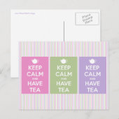 Kalm houden en Briefkaart voor theekoplage hebben (Voorkant / Achterkant)