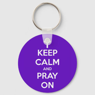 Kalm houden en brouwen op Paars Sleutelhanger