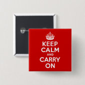 Kalm houden en Buttonnen uitvoeren Vierkante Button 5,1 Cm (Voorkant /achterkant)
