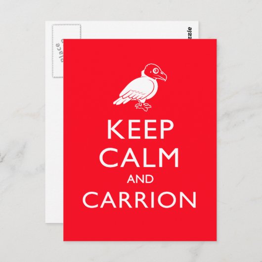 Kalm houden en Carrion Briefkaart (Voorkant / Achterkant)