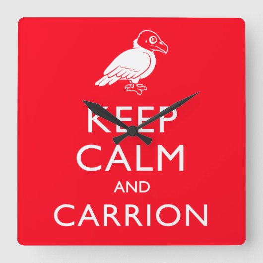 Kalm houden en Carrion Vierkante Klok (Voorkant)
