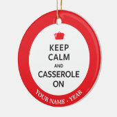 Kalm houden en Casserole aan Keramisch Ornament (Links)