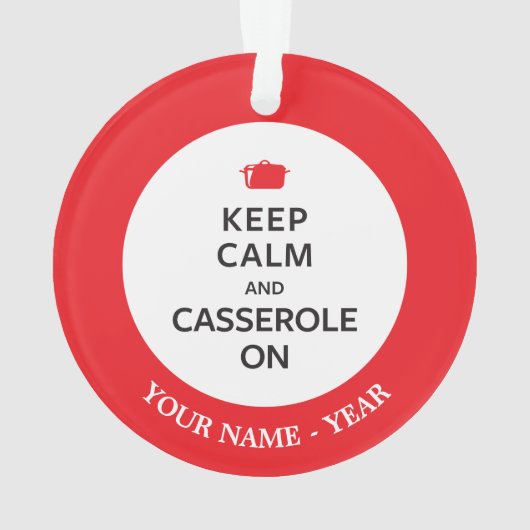 Kalm houden en Casserole aan Ornament (achterkant)