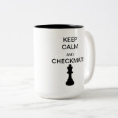 Kalm houden en Castle/Checkmate Two-Tone Mok (Voorkant rechts)